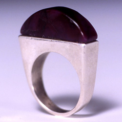 Inlay Ring set with Arched Shape Gel Sugilite-0